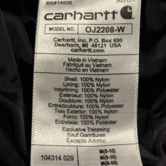 Carhartt Womens Gilliam Jacket M Rain Defender Full Zip Grey Outdoor Fall LOGO - Picture 7 of 11